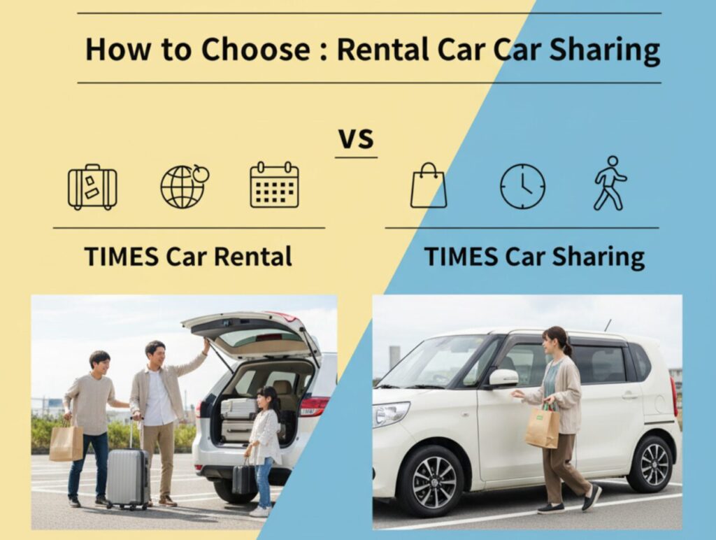 タイムズ レンタカーとカーシェア、使い分けの違いを解説