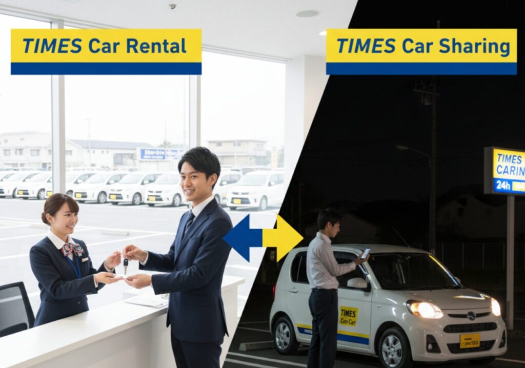 タイムズのレンタカーとカーシェア -そもそもサービス内容の違いとは？