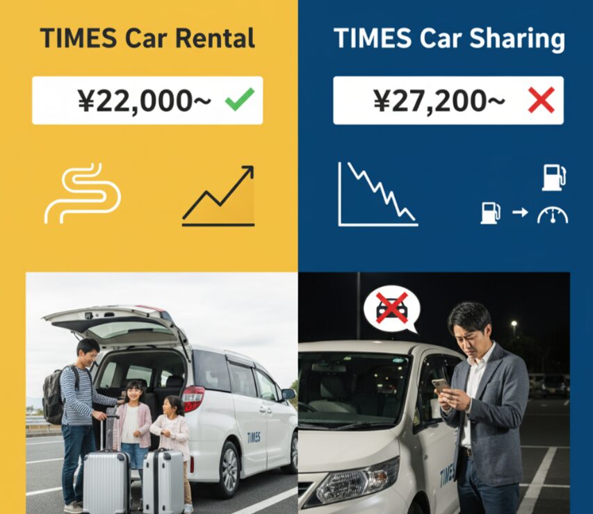 タイムズカー-カーシェアとレンタカーで48時間利用比較