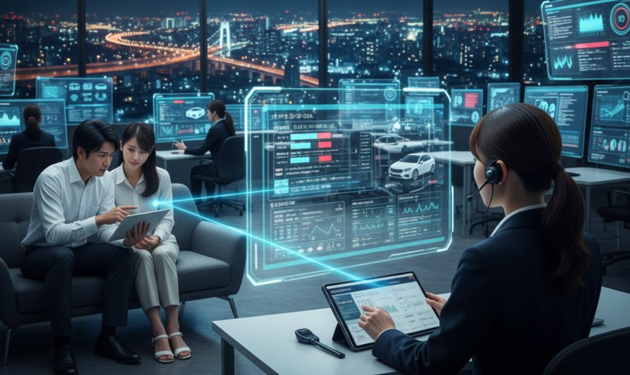 オンライン完結型である定額カルモくんのカスタマーサポート体制を象徴する、ヘッドセットを付けたオペレーターの様子