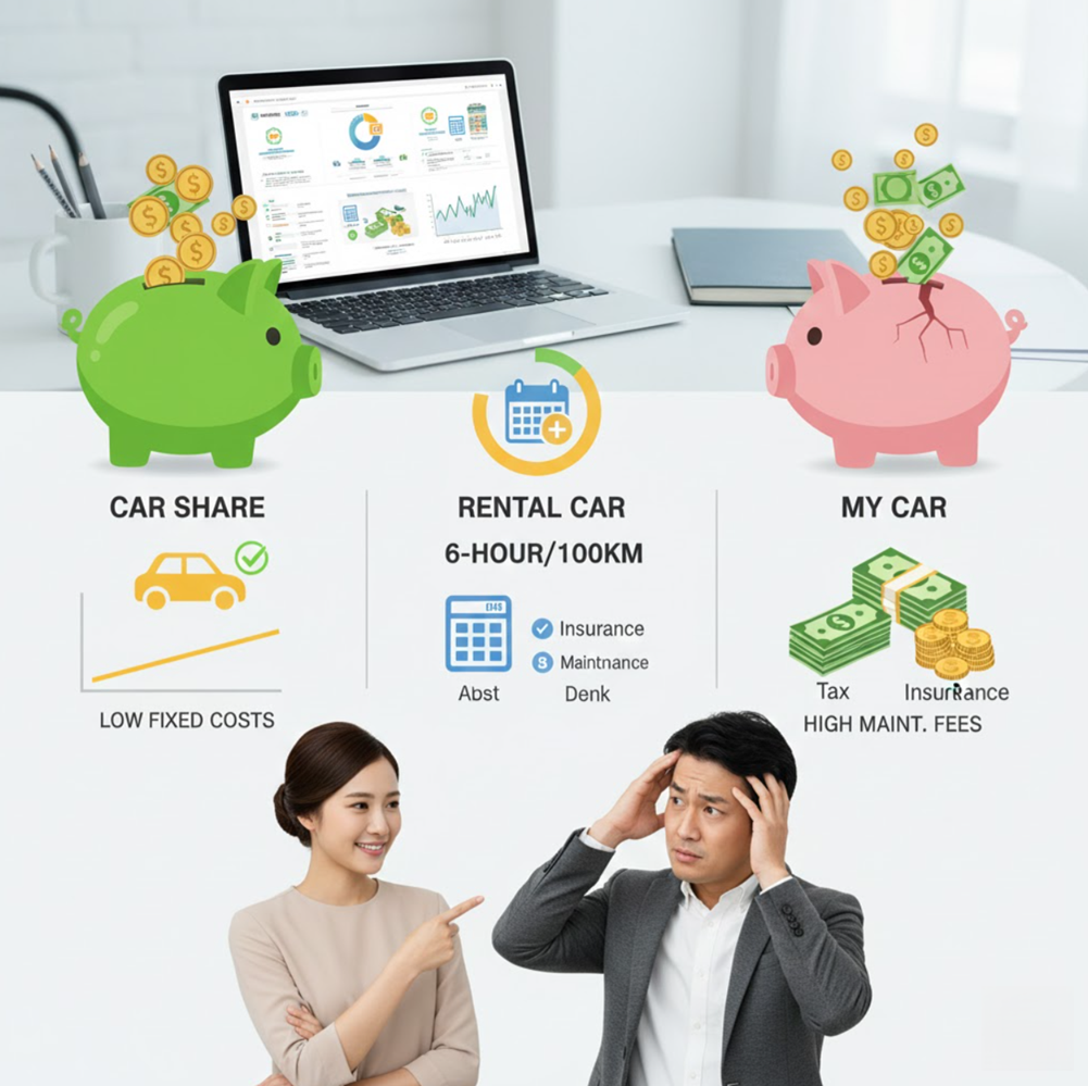 マイカーやレンタカーとの料金比較