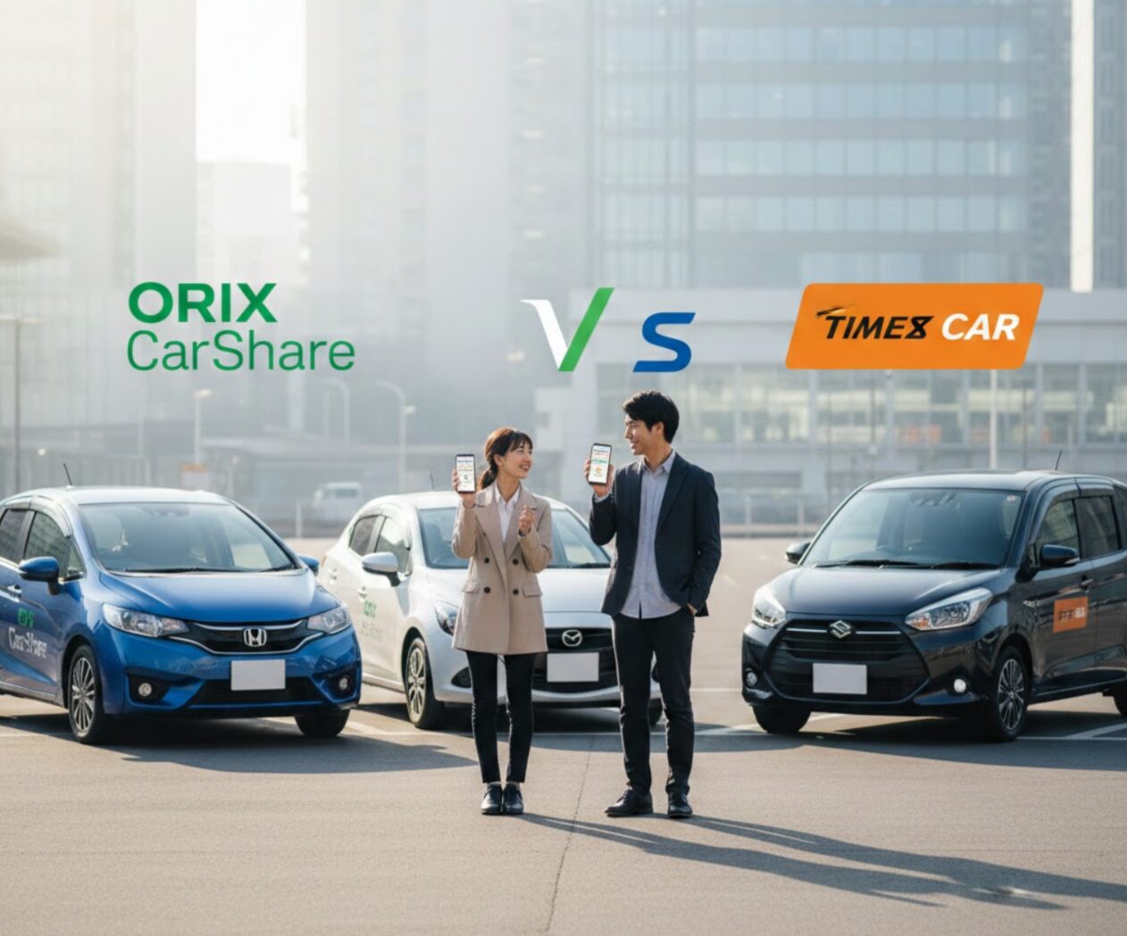 オリックスカーシェアとタイムズどっちがお得?距離料金や学生プランで比較
