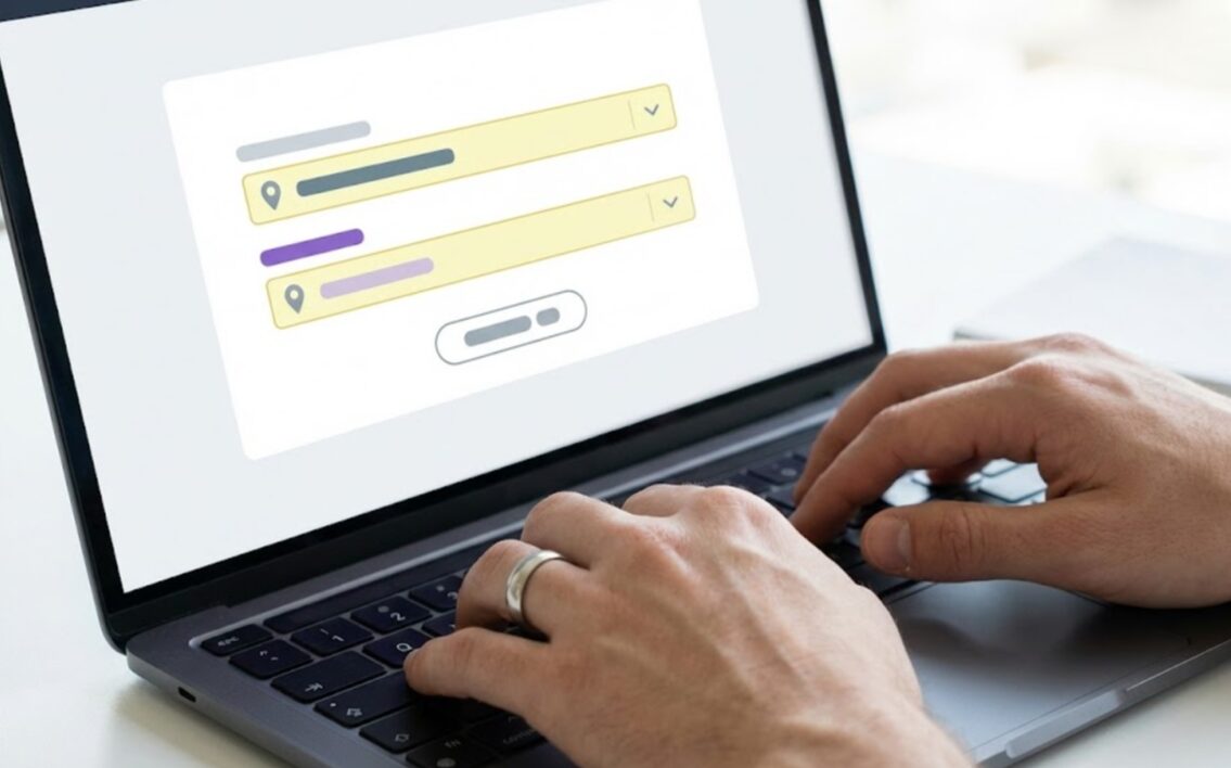 トヨタレンタカー公式サイトの予約画面で、出発店舗と返却店舗が異なるワンウェイ利用の条件を入力している様子。シミュレーション手順を視覚的に補