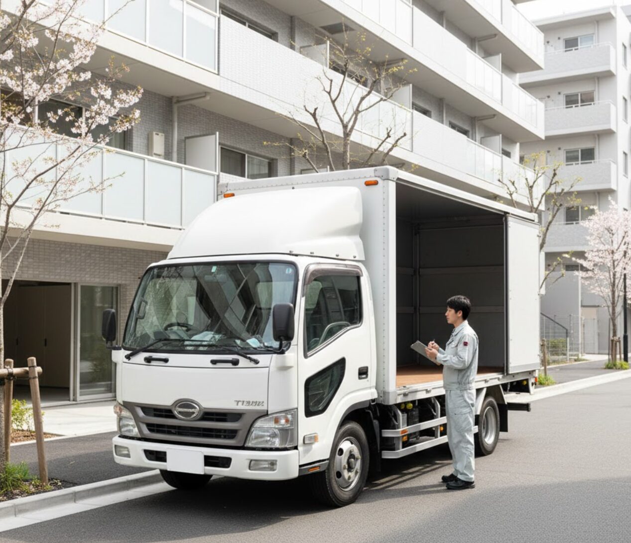 引っ越しなどで利用される、バンやトラックなどの商用車（Vクラス・Tクラス）のレンタカー。商用車加算による追加費用の注意喚起。