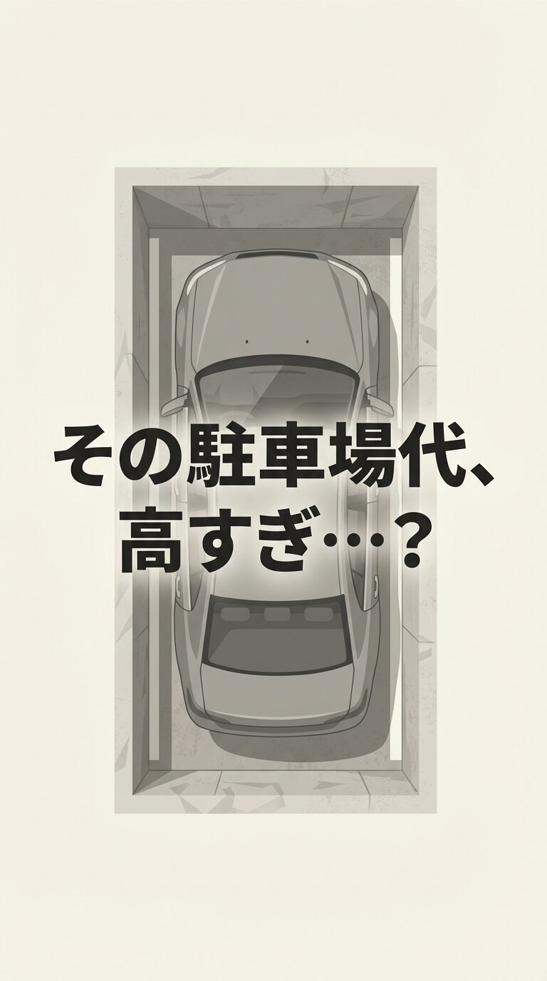 「その駐車場代、高すぎ……？」という文字が書かれた表紙スライド。