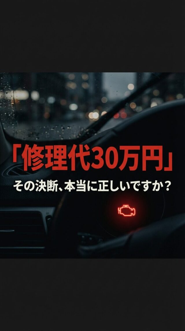 車の故障で修理代30万？乗り換え判断とサブスクの活用術