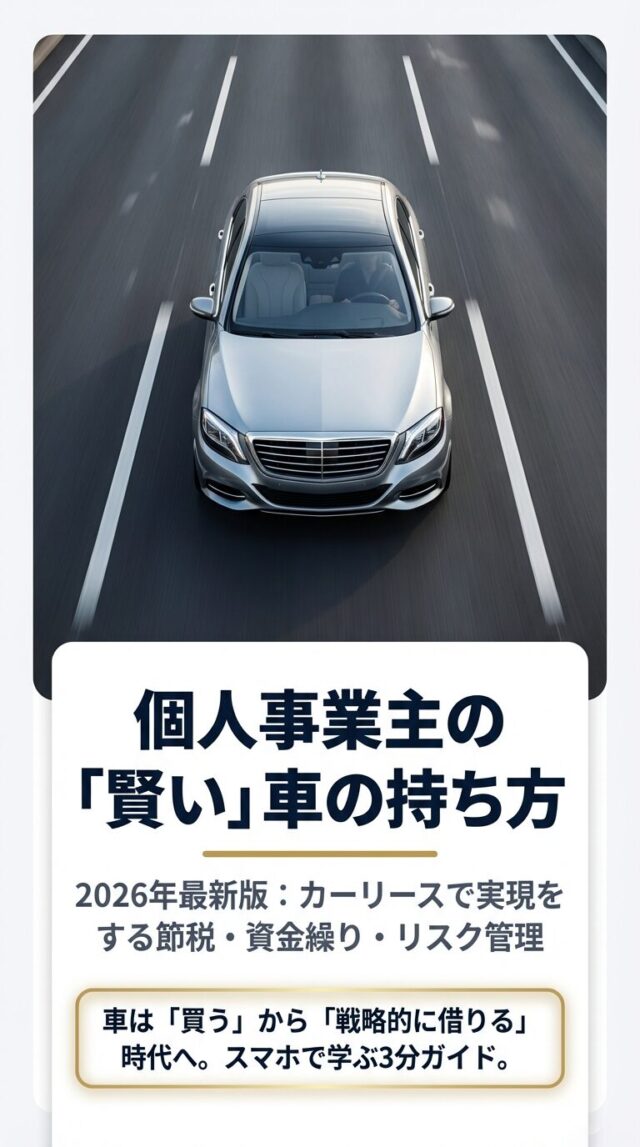 個人事業主がカーリース契約で得られるメリットと節税のポイント