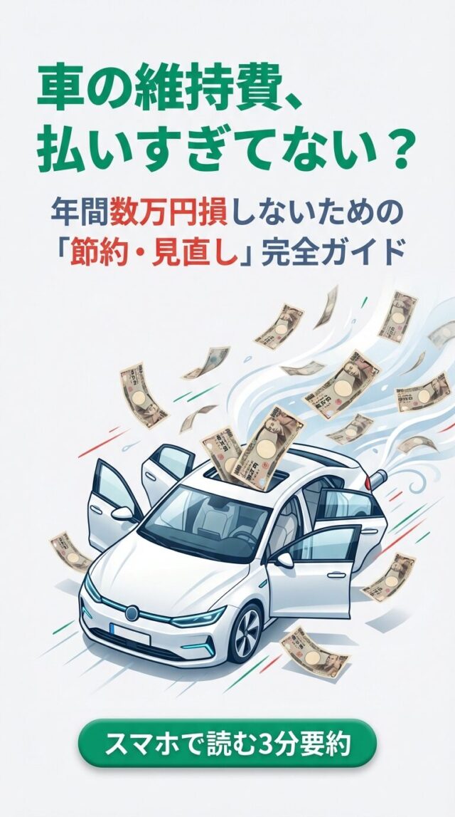 車の維持費の内訳を詳しく解説！月間・年間の費用を安く抑えるコツ