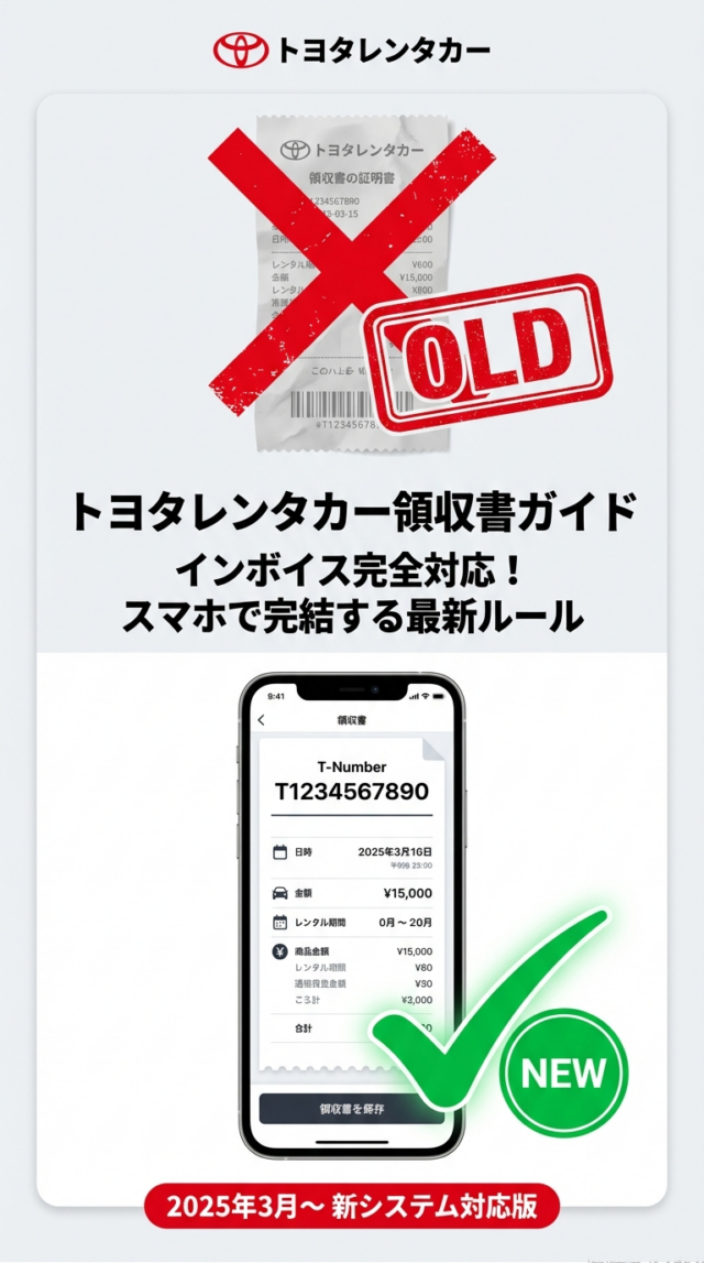 トヨタレンタカーの領収書発行ガイド！インボイス対応も解説