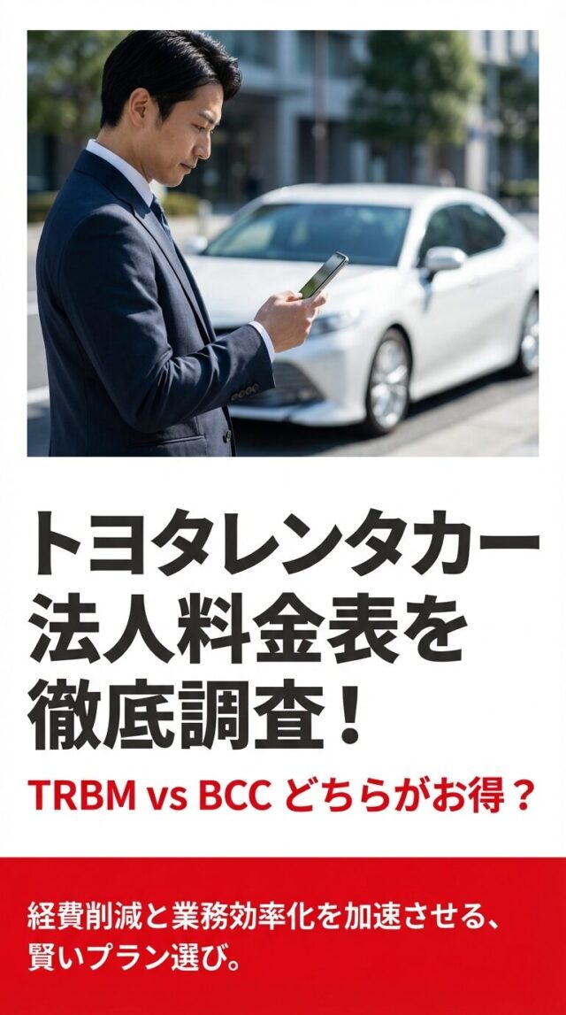 トヨタレンタカー法人料金表を徹底調査！TRBMの割引や仕組みを解説