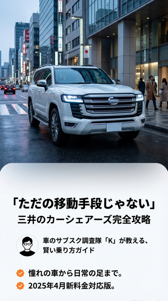 三井カーシェアの車種を徹底解説！料金やおすすめの選び方