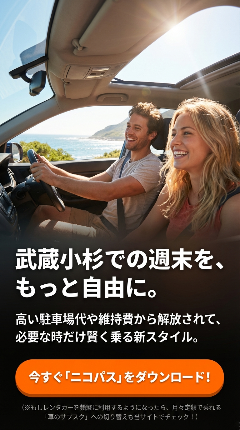 駐車場代や維持費から解放され、必要な時だけ賢く乗る新しいスタイルを提案するまとめスライド 。