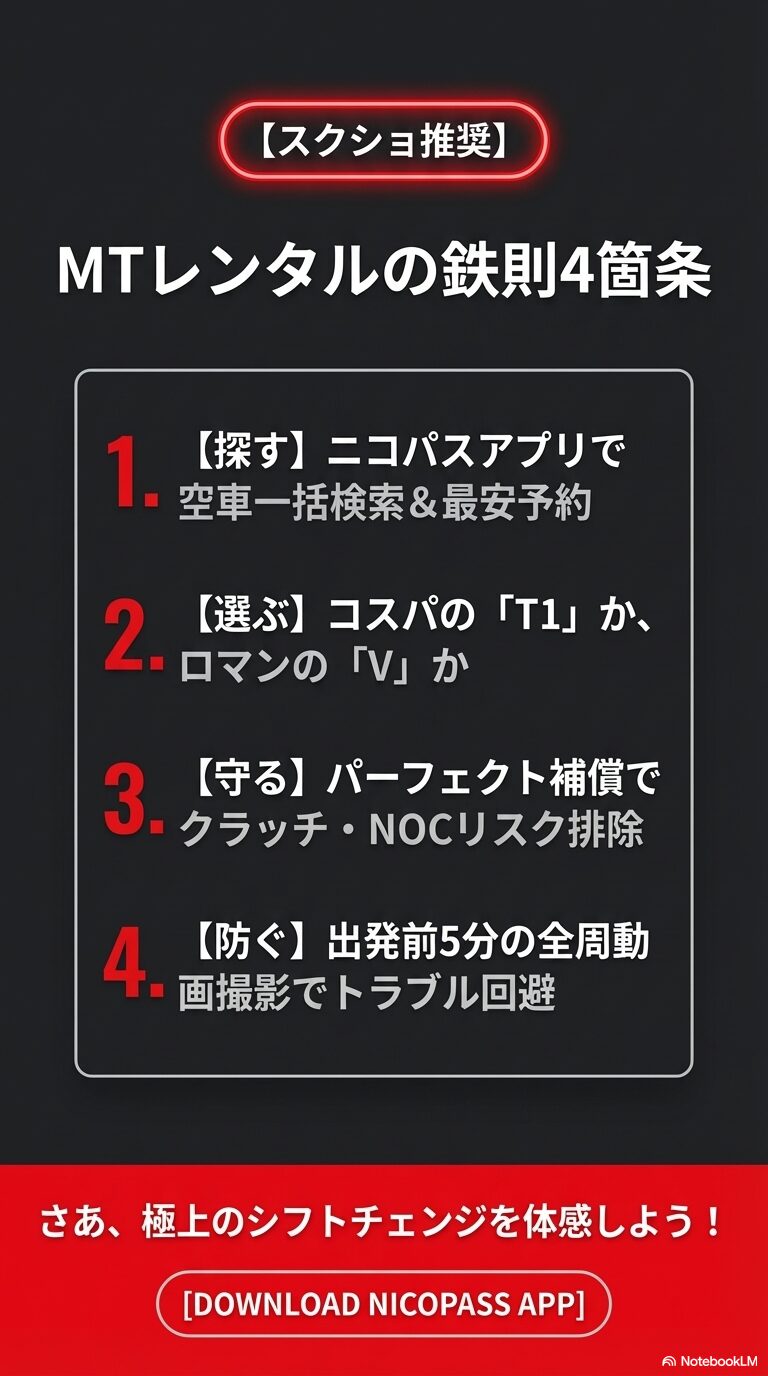「探す・選ぶ・守る・防ぐ」の4つのポイントを総括し、アプリダウンロードを促すエンディングスライド。