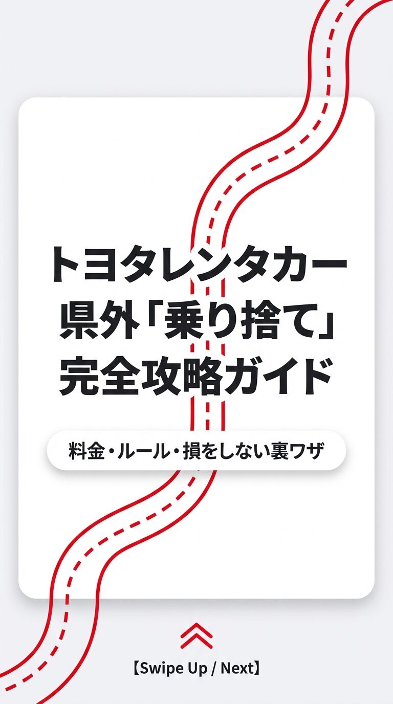 トヨタレンタカーの県外乗り捨て料金・ルール・損をしない裏ワザを解説する攻略ガイドの表紙。